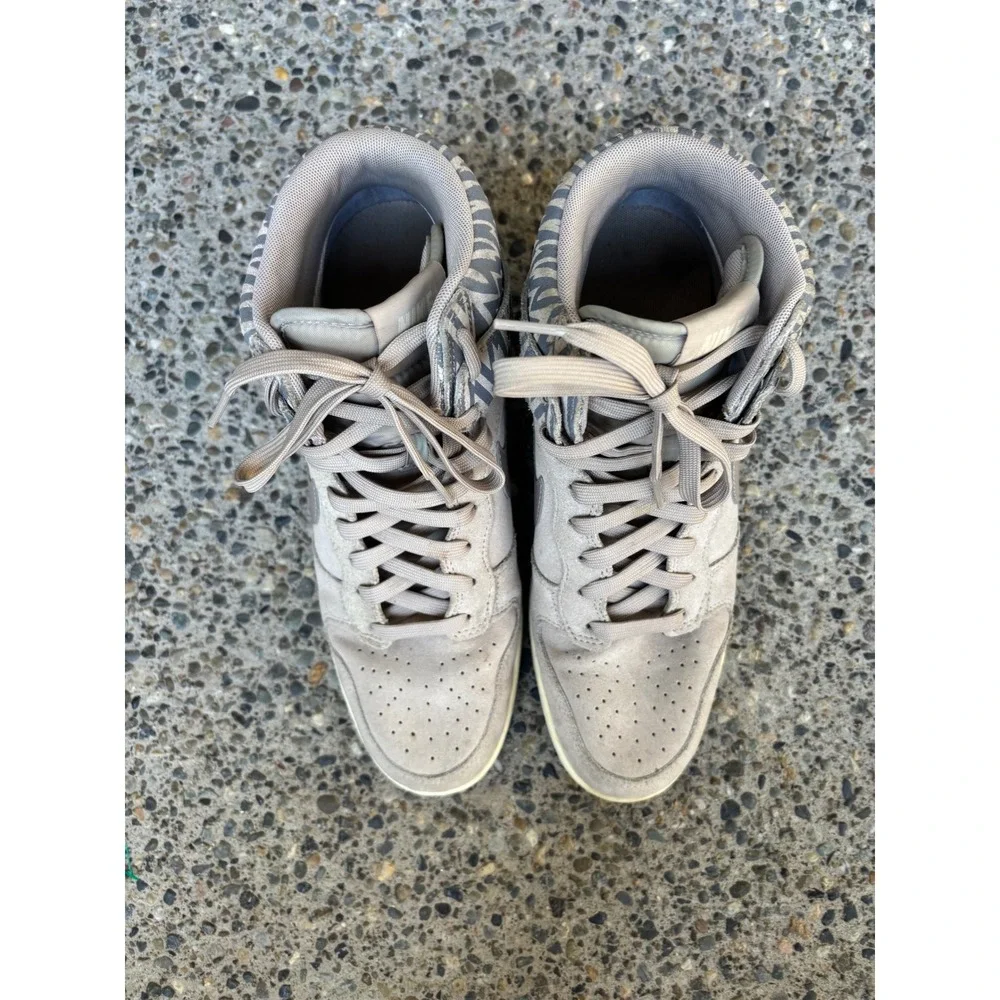 Nike Dunk Sky High Wedge Womens Pale Grey Geometric Sneakers 543258-003 Size 10